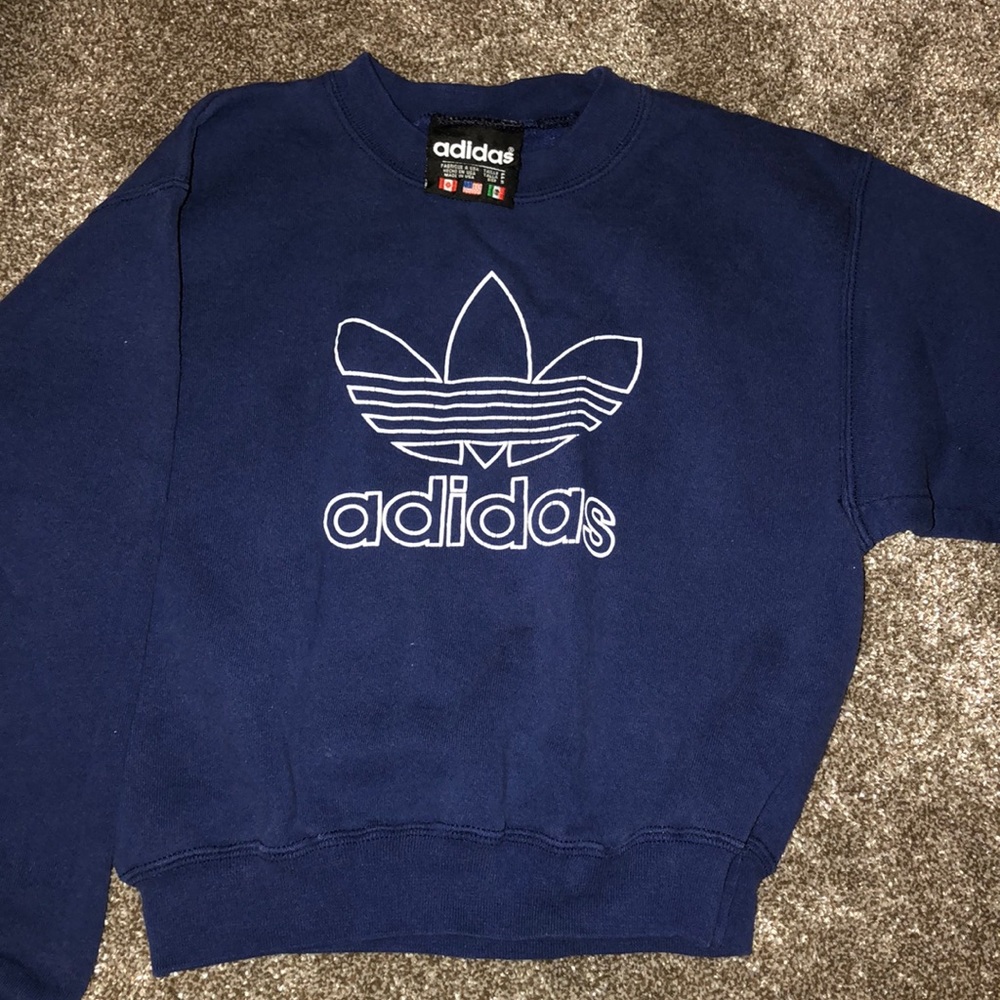 Kid’s adidas navy crewneck